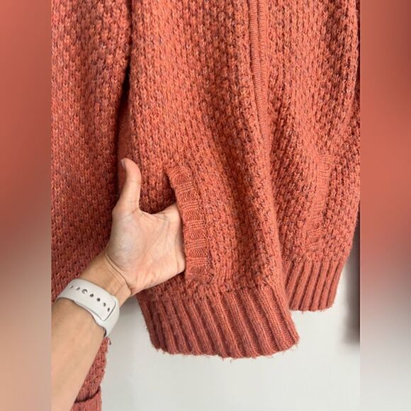 Guide Series Gander Mtn Womens Zip Up Sweater Hood Muted Orange - Picture 2 of 8